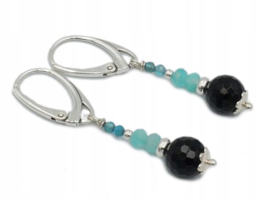  Silver 925 earrings - amazonite, apatite, tourmaline