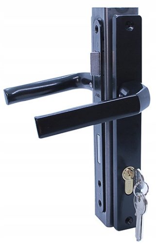 Locks for gates and doors - cassette with locking handle set 90, black insert