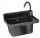 Granitan single basin, storage room, black polypropylene