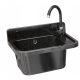 Granitan single basin, storage room, black polypropylene