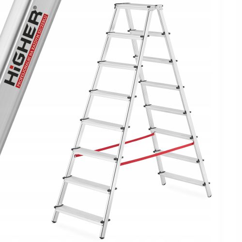 Higher ladder 3.7 m aluminum 1 x 2 up to 125 kg