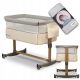  Lionelo travel cot 59 x 94.5 cm in brown and beige tones + BAMBOO SWADDLE BLANKET LIONELO BAMBOO diaper