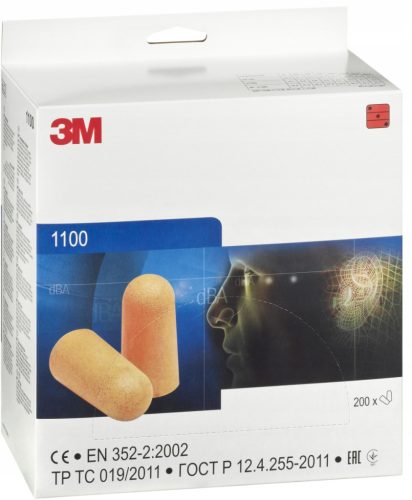 Anti-noise earplugs, earplugs 3M 1100 200 pairs