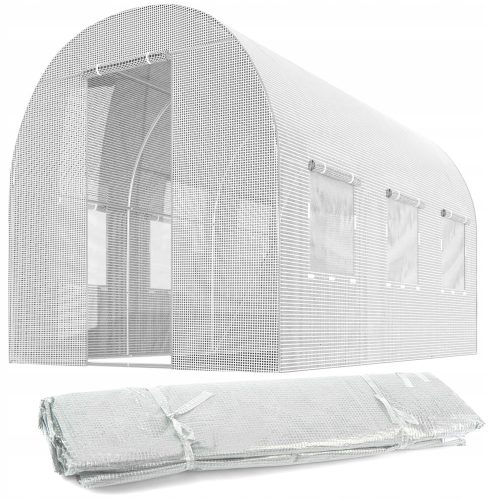 Polytunnel, panneaux en plastique Polytunnel 7 m² 350 x 200 cm blanc