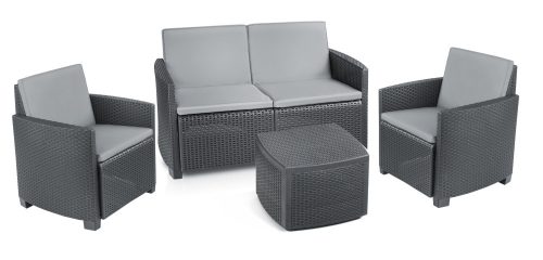 A set of garden and patio furniture garden set, 4-seater coffee box, sofa