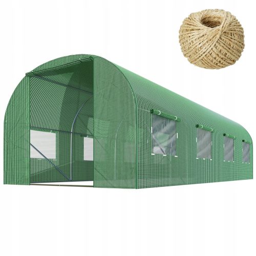 Polytunnel, panneaux en plastique Polytunnel 13,5 m² 450 x 300 cm vert