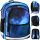  Starpak school backpack with multiple compartments, white, black, blue tones, 23 years old