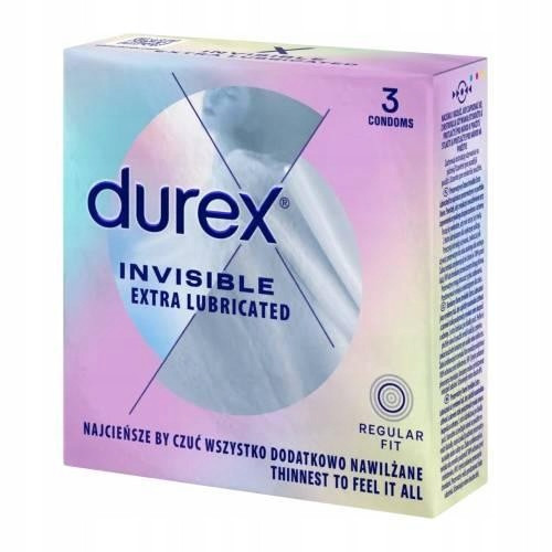  Durex Invisible condoms extra lubricated 3 pieces thin