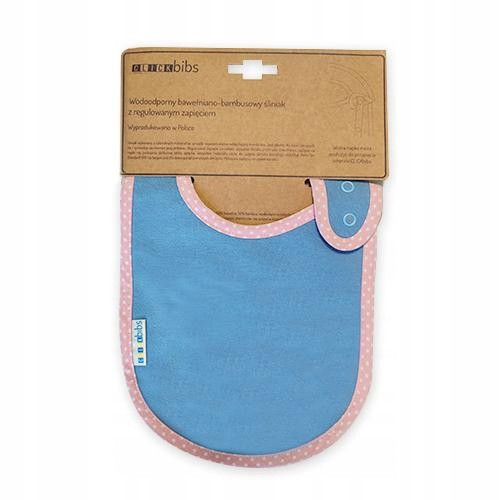  Clickbibs Bib blue-white-pink polka dots 1 pc