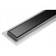 Linear drain made of black glass Wave 90 cm