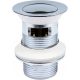 Stopper with automatic overflow, Click-Clack Round Wave, Silver