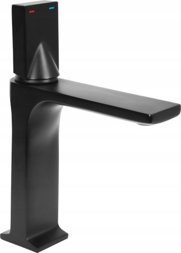 Fala Noir black pedestal washbasin faucet