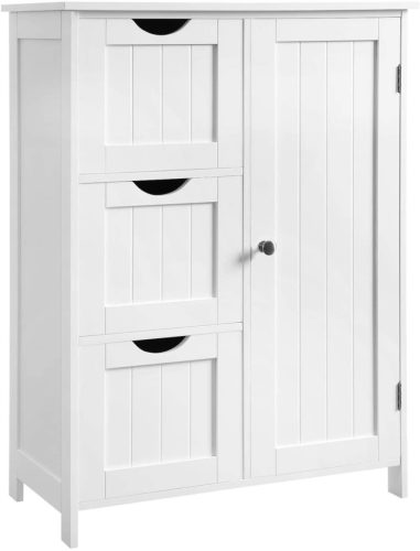 Scandinavian bathroom cabinet, white chest of drawers, 81 cm