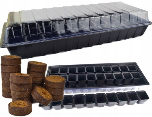 Mini greenhouse 60 cm x 22 cm plastic + 2× mini greenhouse 3.6 cm x 3.6 cm plastic