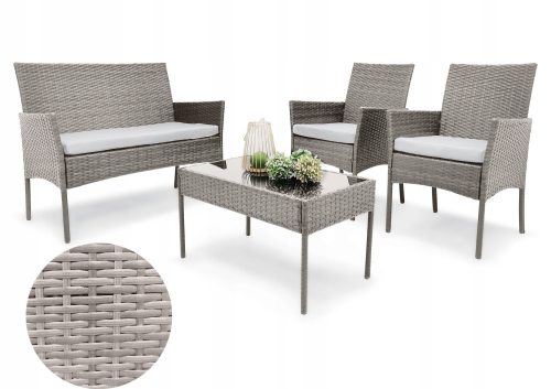 A set of garden and patio furniture Garden furniture set Contrast black metal 4-pcs.