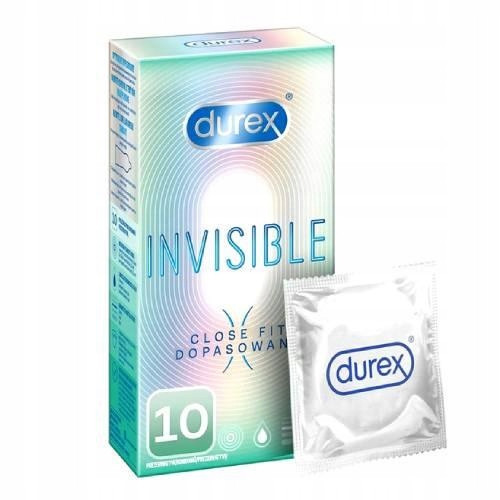  Durex Invisible Close Fit 10 pcs condoms lubricated thin fitted