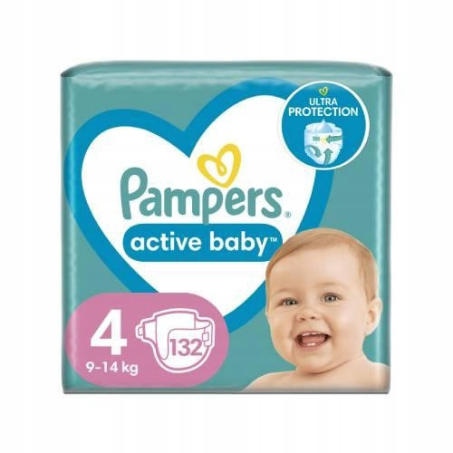  Pampers Active Baby Diapers Size 4 132 pcs.