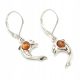  Earrings Your Amber K187 made of silver dolphins with amber