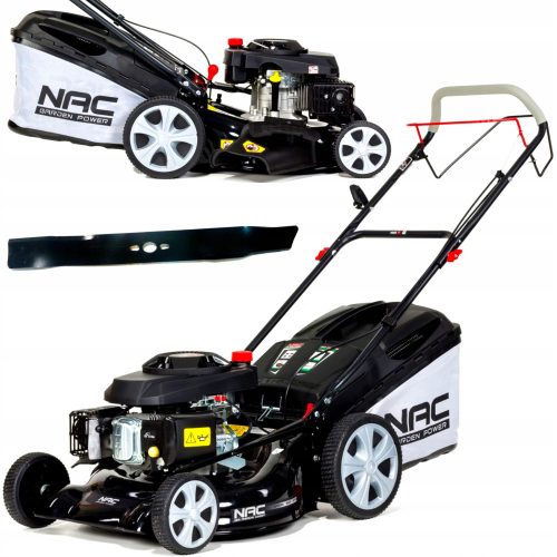 Petrol lawn mower - Petrol lawn mower with NAC basket, 196 cm³ capacity. Basket 75 l, cutting width 53 cm