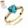  Gold 585 Engagement Ring Heart Topaz and Diamonds Any Size