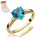  Gold 585 Engagement Ring Heart Topaz and Diamonds Any Size