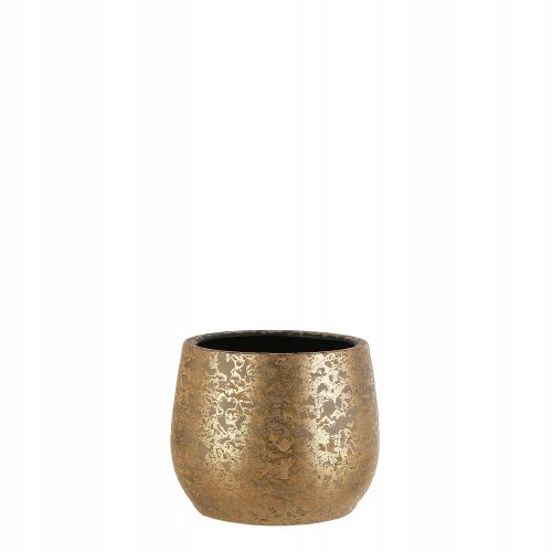  Edelman flowerpot, 16.5 cm x 16.5 x 13 cm, diameter 16 cm, ceramic in yellow and gold tones