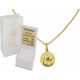  Gold Chain with Medallion Full pr 585 for Baptism, Communion, Free Engraving