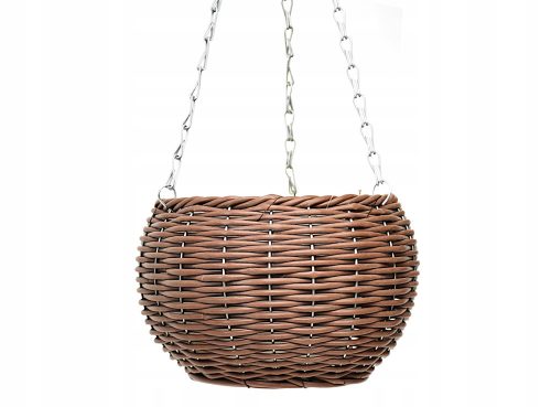  Dixiestore flowerpot, 20 cm x 23 x 18 cm, diameter 20 cm, plastic, brown and beige tones, grey and silver tones