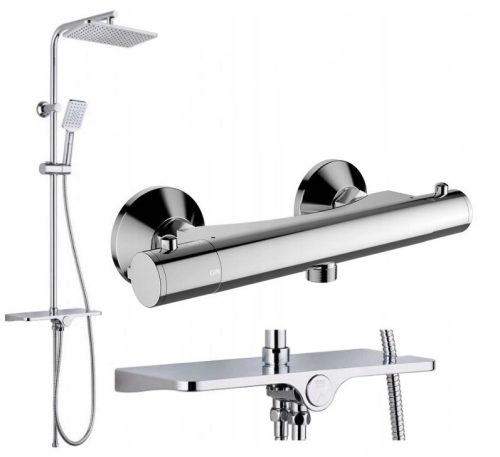 Squa series surface-mounted shower set + Termo series chrome shower fitting