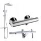 Chrome shower fitting series Termo + surface-mounted shower set series Squa