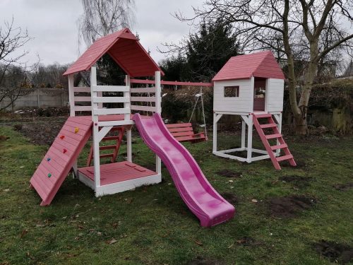 Playground, slide, climbing, table, house