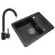 Teknoven single-bowl sink, black granite