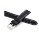  Watch Strap 20mm, Black Thick Leather