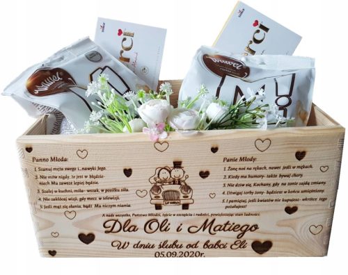  Gift basket Young Couple, wedding + ENGRAVING