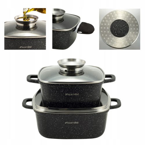 Frying pans and baking trays Kamille aluminum pot set, 4 pcs.