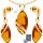  Gold Jewelry Set 925 AMBER + Chain