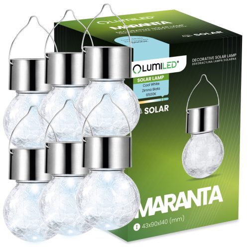  Lumiled Solar Lamp, Silver, 14 cm, 6 pcs.