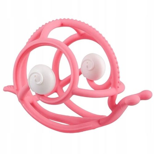  Mombella silicone teething ring with rattle, pink tones