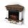 Freestanding fireplace with heating function, electric Warmtec, brown tones, 1400 W, 91 x 89 x 76.5 cm