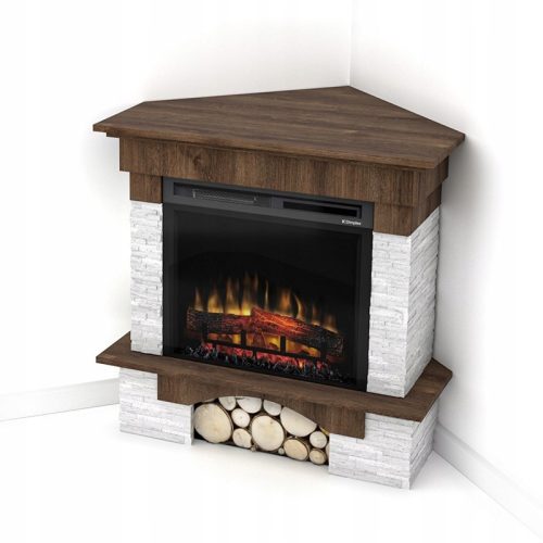 Freestanding fireplace with heating function, electric Warmtec, brown tones, 1400 W, 91 x 89 x 76.5 cm