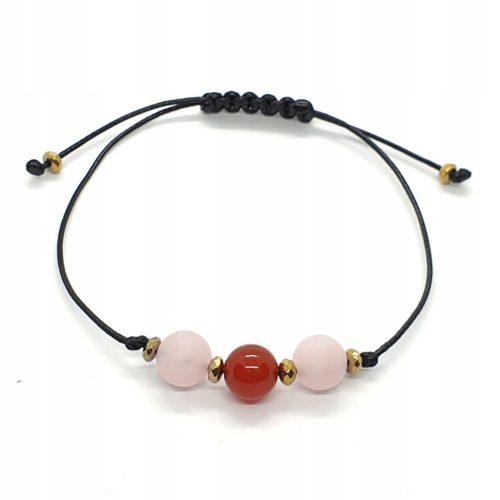  BRACELET NoVa Rose Quartz Carnelian Macrame