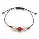  BRACELET NoVa Rose Quartz Carnelian Macrame