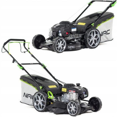 Petrol lawn mower - Petrol lawn mower with NAC basket, 125 cm³ capacity. Basket 60 l, cutting width 46 cm