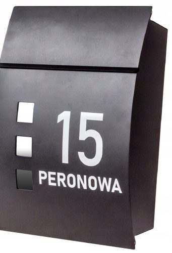 Euro letterbox, letterbox, with black newspaper holder