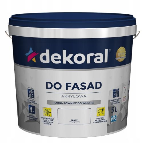 Acrylic facade and wall paint Dekoral 5 l Snow white matt