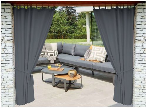  Rideau de terrasse pour pavillon de terrasse 155x220 cm, gris