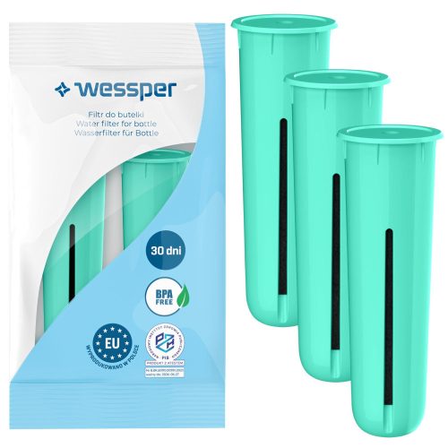  Filter insert for Wessper AquaCap Green bottle, 3 pcs.