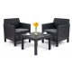 Tables et chaises de jardin pour terrasse Table et chaises Allibert, plastique gris Orlando