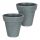  Flowerpot Focus Garden, 38 cm x 38 x 38 cm, diameter 38 cm, plastic in grey and silver tones