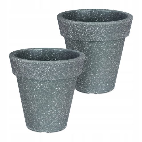  Flowerpot Focus Garden, 38 cm x 38 x 38 cm, diameter 38 cm, plastic in grey and silver tones